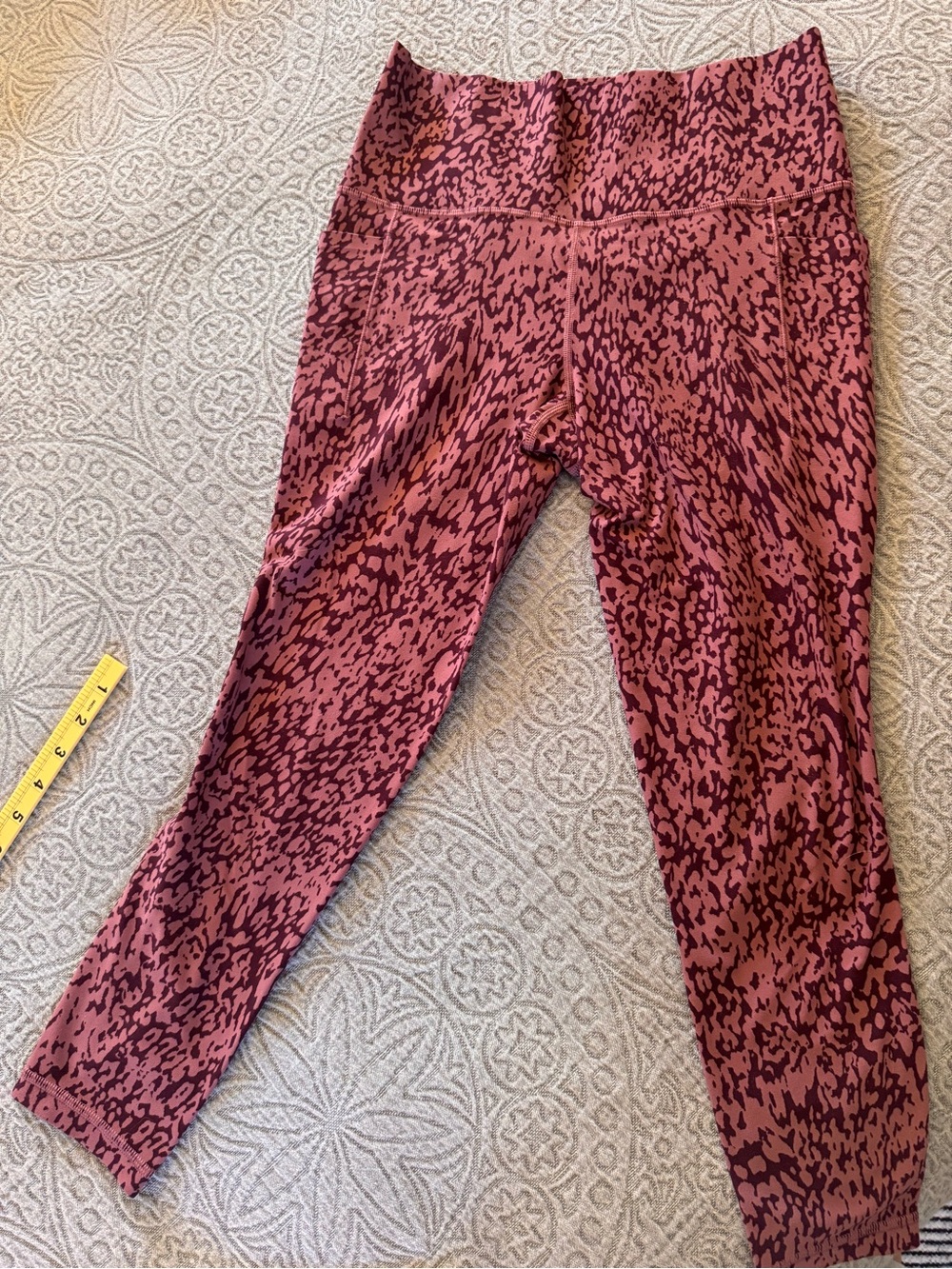 Athleta Pink and Black Printed Active Leggings